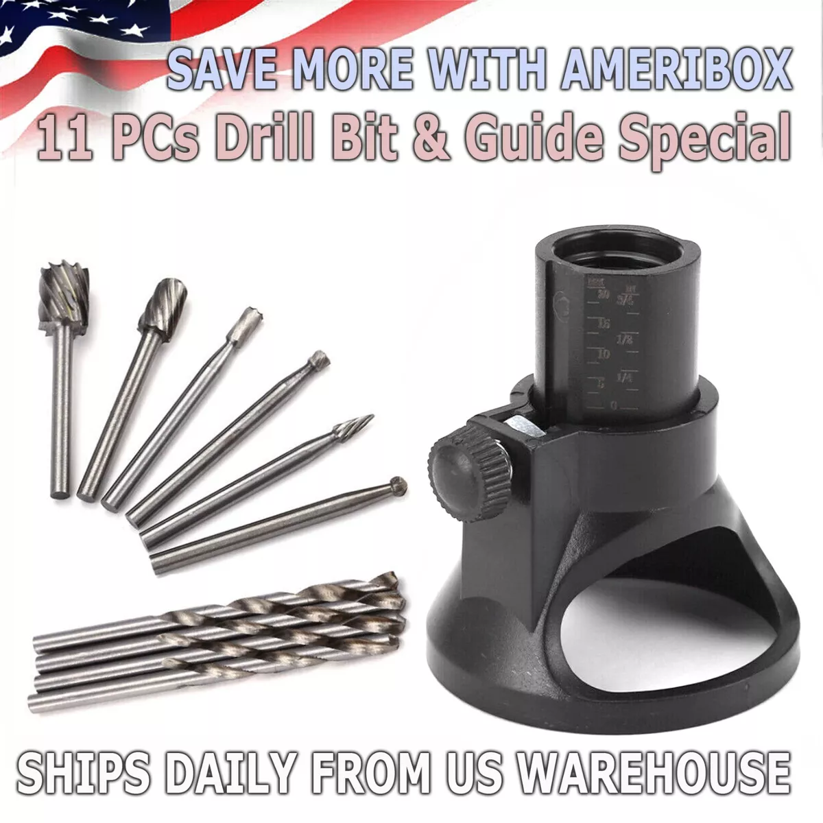 Dremel Rotary Multi Tool Cutting Guide HSS Router Drill Bits Set