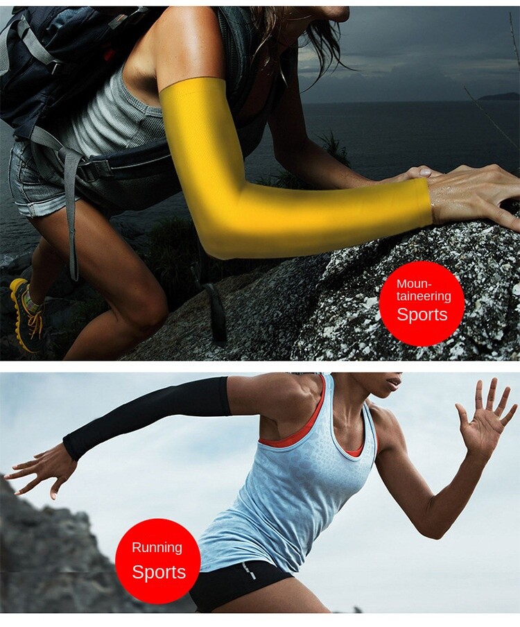 1Pair Arm Sleeves Sun UV Protection Hand Cover Stretchy Sports Sleeve