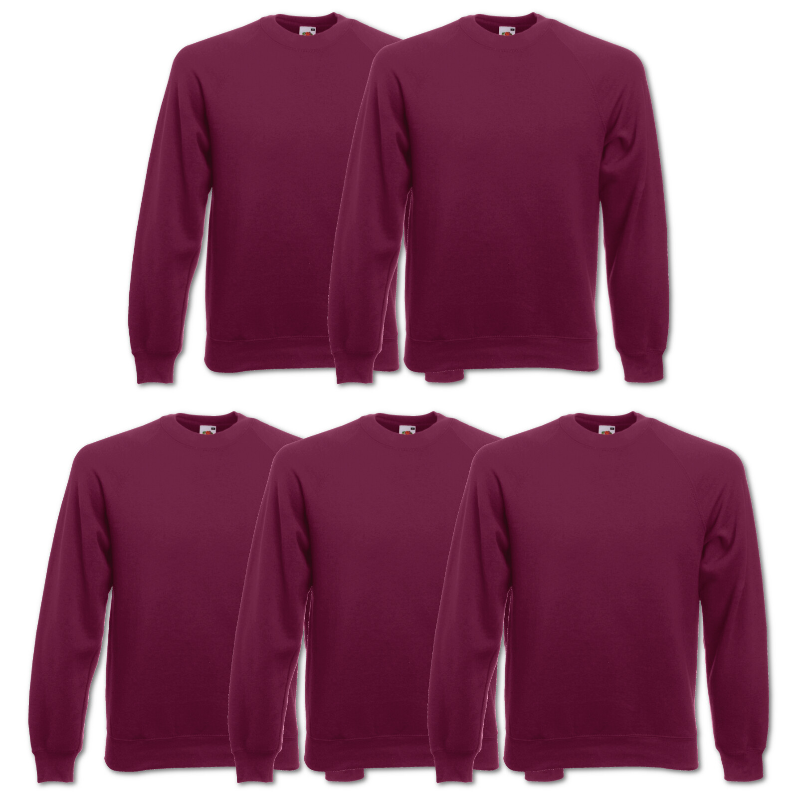 Fruit Of The Loom Raglan Sweatshirt + Stoffbeutel - Classic Sweat In Verschiedenen Farben