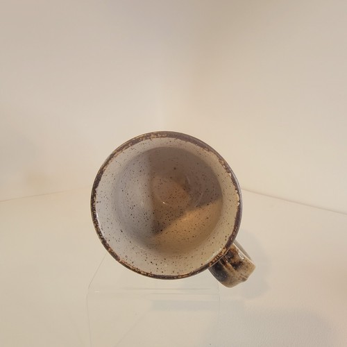 Vintage Takahashi Stoneware Speckled Coffee Tea Mug with Orange Flowers Pedastal - Picture 6 of 8