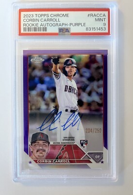 2023 Topps Chrome Corbin Carroll Auto Purple /250 PSA 9 MINT 