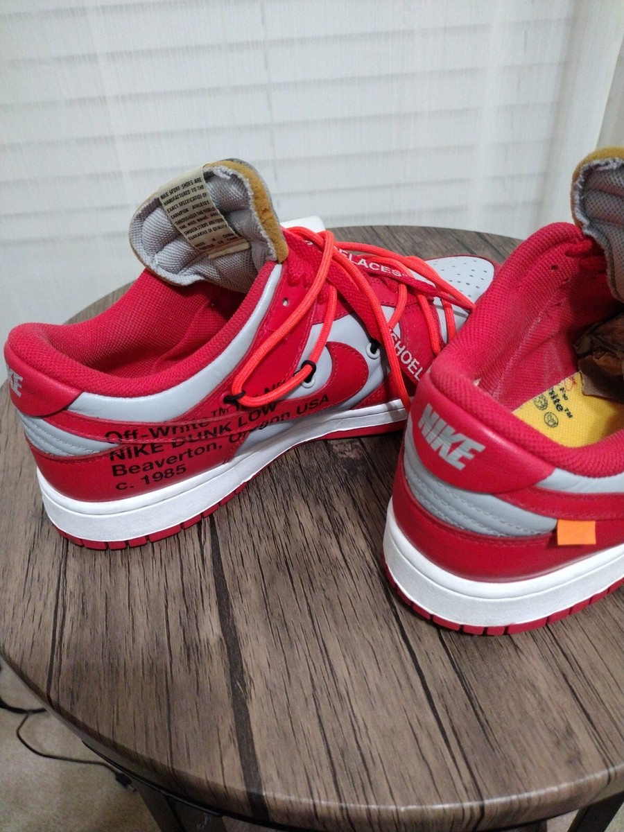 Off-White × Nike Dunk Low University Red Nike Dunk Low x OFF-WHITE University Red 2019 for Sale