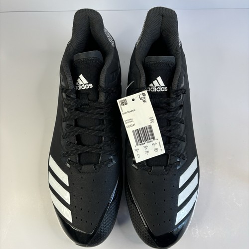 Adidas Icon Bounce Metal Baseball Cleats Black White Low CG5241 Men's US 11 - Picture 2 of 12