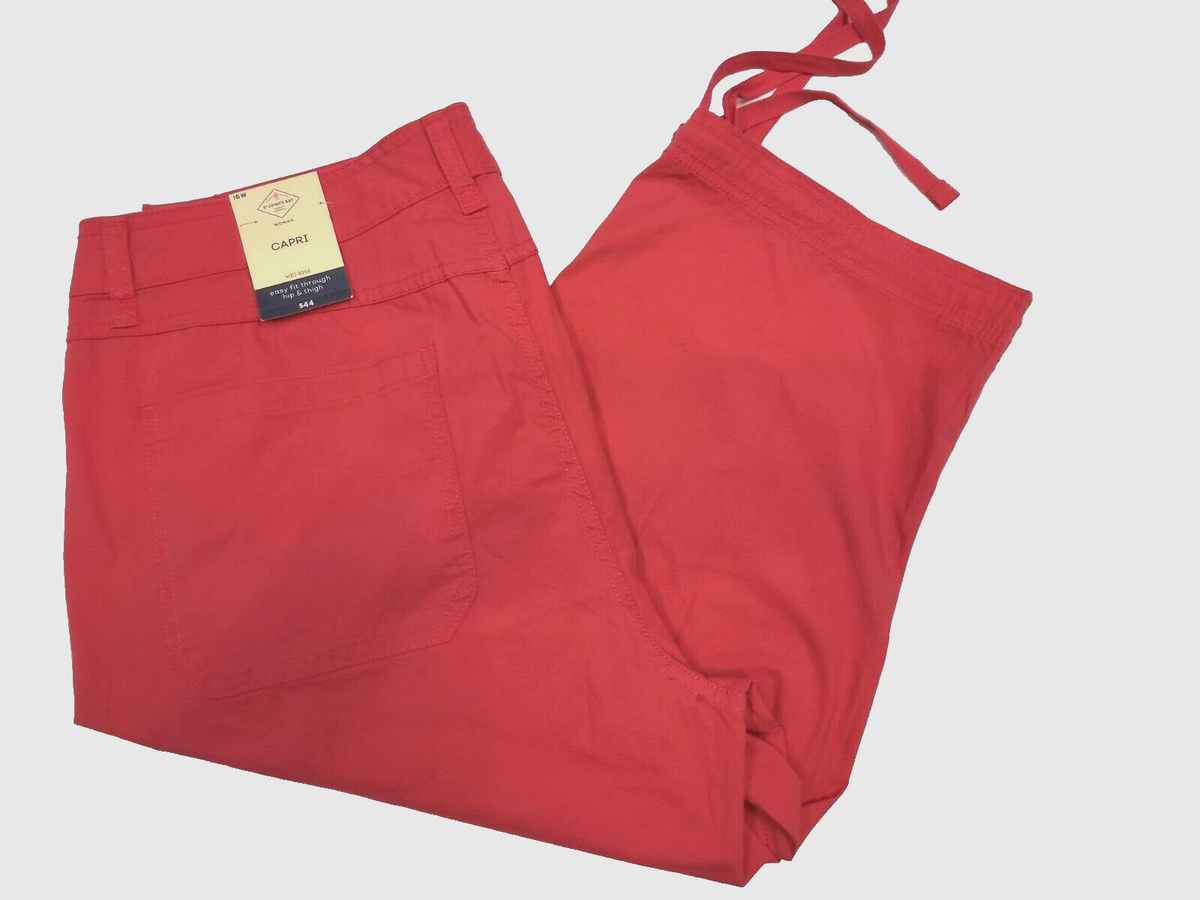 NWT John's Bay Mid-Rise Capri Jeans, Women's Size 16W, Pink