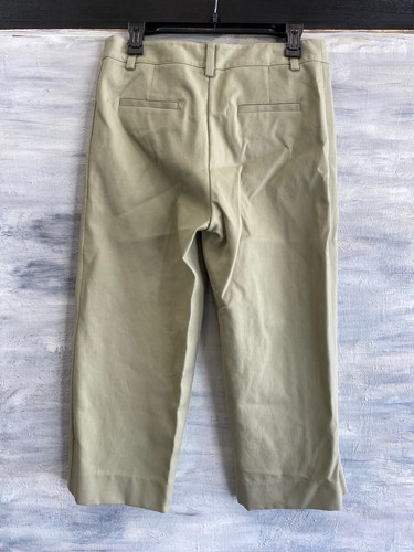 NEU! Tibi S218MG3078 kurz geschnittene Hose aus 100 % Baumwolle, Größe 4 – moos – 450 $ - Bild 4 von 11