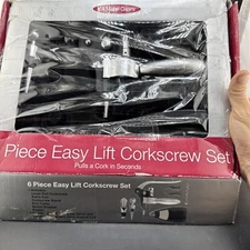 6 pc Easy Lift Corkscrew Set - Foil Cutter Wine Opener Bottle Stopper 📦