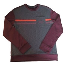 Under Armour Sweatshirt Maroon Gray Youth Large Loose Fit Colorblock