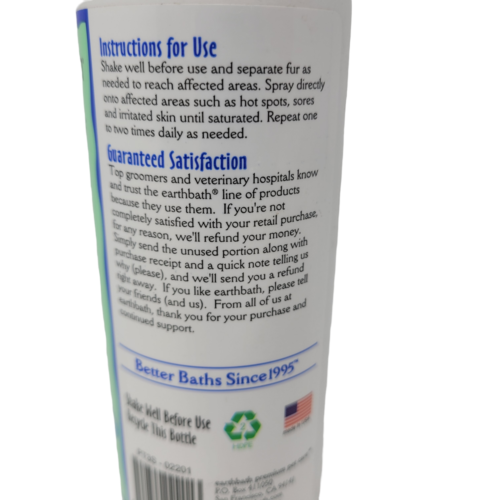 Earthbath Tea Tree Oil Aloe Vera Hot Spot Relief Spray for Pets Dogs 8 fl. oz. - Picture 2 of 6