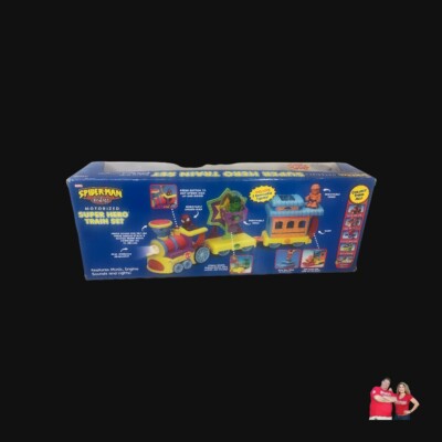 RARE* TOYBIZ SPIDER-MAN & FRIENDS MOTORIZED SUPER HERO TRAIN SET