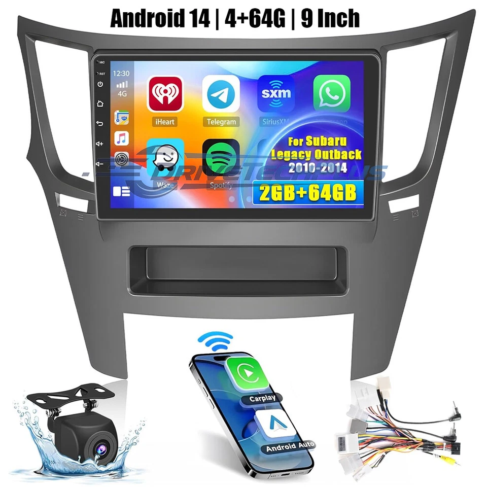 9" Pantalla para Subaru Legacy Outback 2009-2014 Carplay Radio de coche estéreo - Изображение 3 из 4