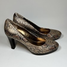 Anne Klein iflex Clemence 3 Pump Heels - Women Sz 6M - Snake Print Faux Leather