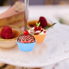 12 pezzi tazze da forno in silicone / fodere per cupcake stampi per muffin vibranti in conservazione