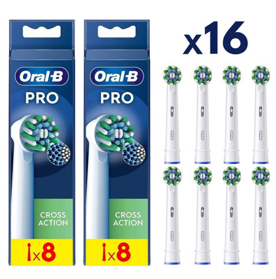 16x Oral-B PRO Cross Action Aufsteckbürsten Zahnbürstenaufsatz Schwarz/weiß
