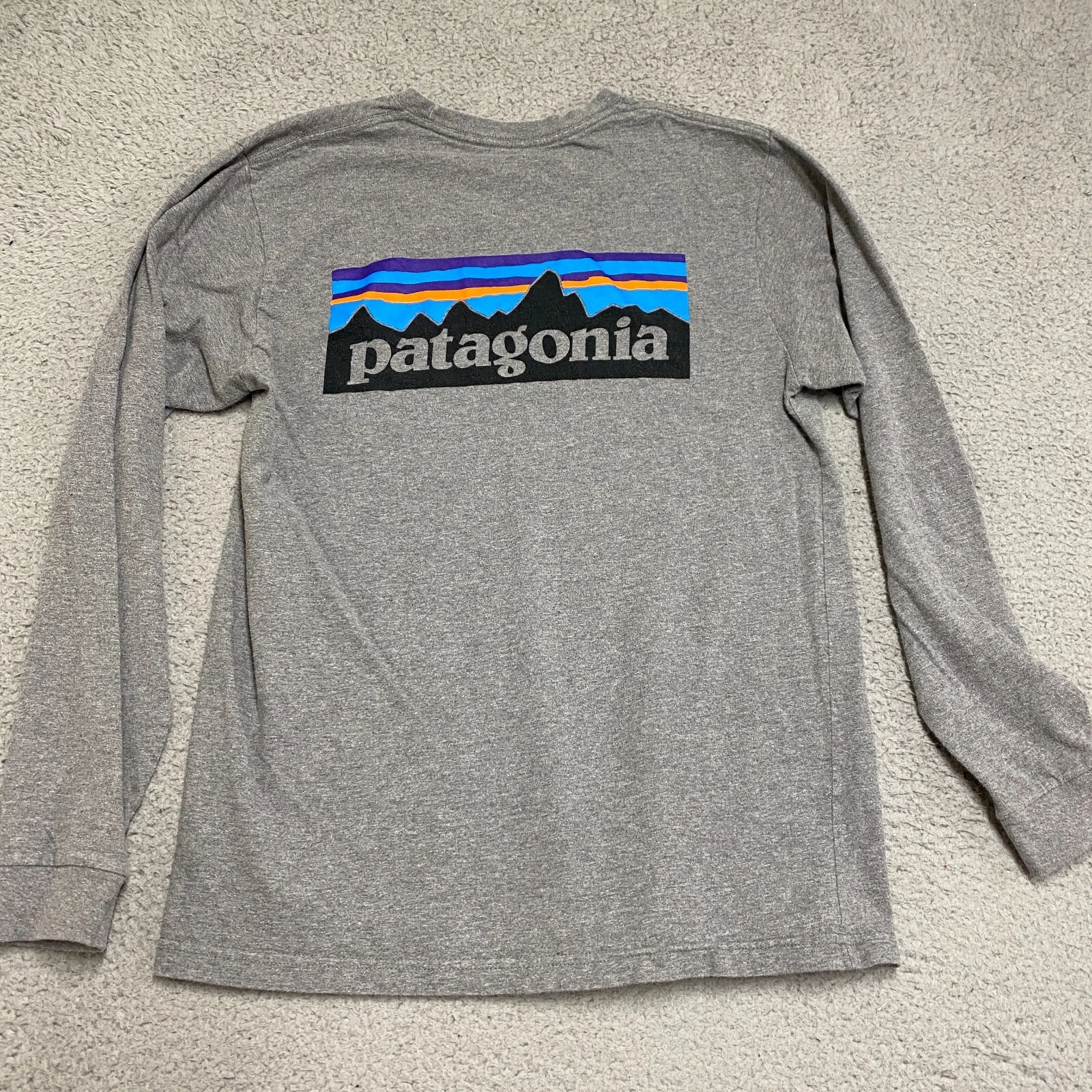 Patagonia Shirt Mens Small Gray Long Sleeve Organic Cotton Double Sided 38933