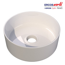 Lavabo d'appoggio tondo  Ø 41 cm in ceramica, senza troppo pieno MUSA - PONSI