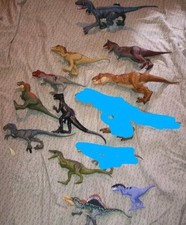 Jurassic World Park Dinosaur Figures Lot T-Rex Blue Velociraptor Triceratops