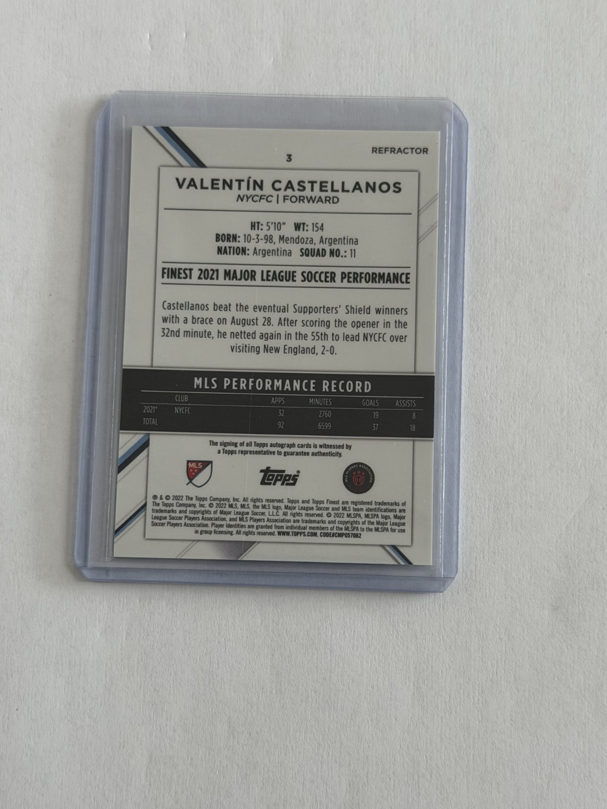 Valentin Castellanos 2022 Topps Finest #3 auto view 2