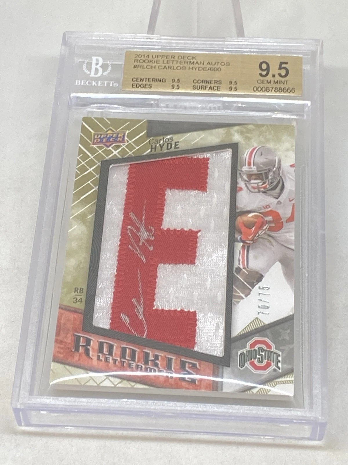 Carlos Hyde Upper Deck Rookie Lettermen Signatures #RLCH Base
