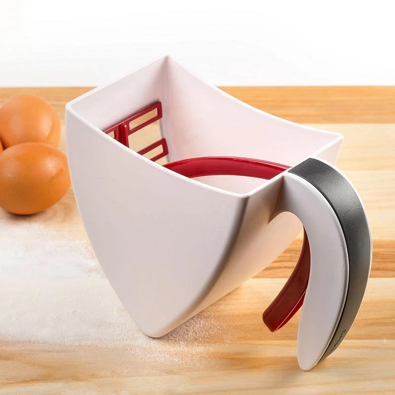 Cuisipro Plastic Scoop and Sift Flour Sifter 3 Cups Hangs on Bowl