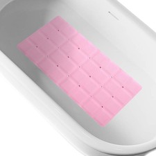 Webos Non-Slip Bathtub Mat Silicone Shower Textured Tub Pink 28x14