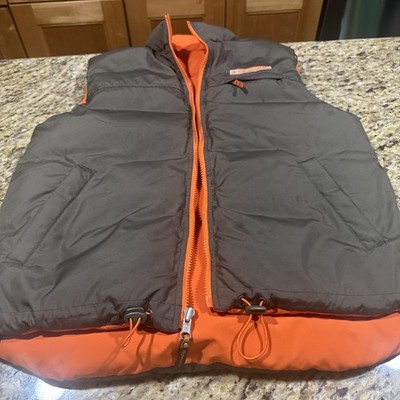 Reversible, Puffer Vest Men s Size XL Goose Down Full Zip Custom Thick Material