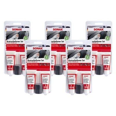 SONAX Kratzer-Entferner-Set für Lack Lackpflege Kratzer und Schrammen 5x 50 ml 