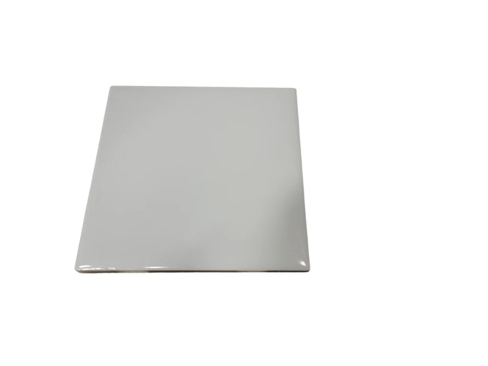 Azulejo de cerámica blanco vintage 4,25 pulgadas cuadrado metro brillante mediados de siglo moderno retro Foto 4 de 4