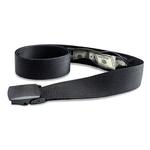 Travel Security Belt Hidden Money Pouch Wallet Pocket Waist Belt Safe Non-Metal - Picture 14 of 23