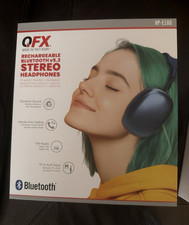 QFX HP-E160 Bluetooth 5.3 Over-Ear Stereo Headphones FM Radio Mic Black