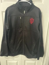 Genuine Stuff Indiana Hoosiers Black Full Zip Basketball Jacket Large