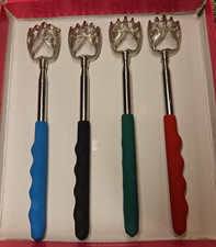 4-Pk Handheld Telescopic Rubber Handle Extendable Back Scratcher Bear Claws