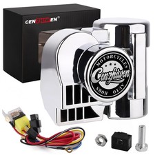 12V Motorcycle Air Horn Kit for Truck with Built-in Compressor  Upgraded Tra...