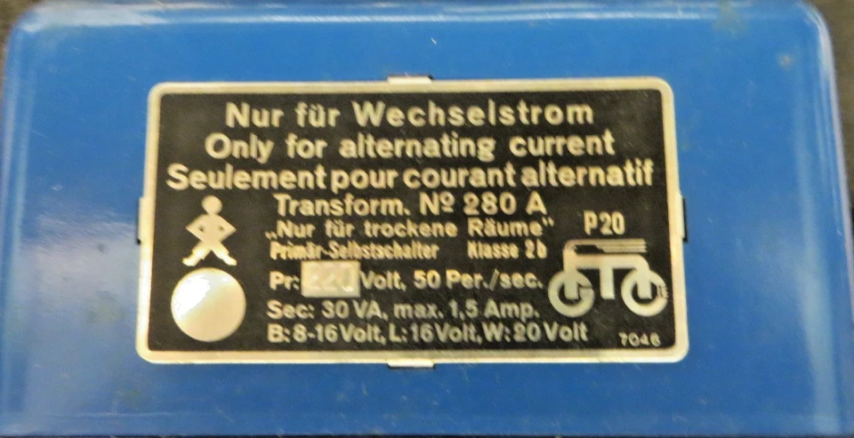 Märklin Super 280 A Trafo Transformator Fahrstromregler 30VA 220V geprüft in OVP - Bild 2 von 4