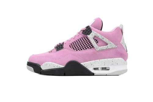 Air Jordan 4 Retro "Orchid" Durable Mid Women's Basketball Pink-BlackTrendy
