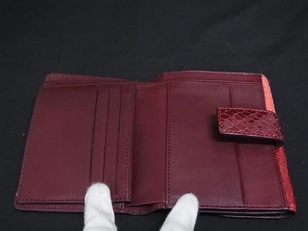 CELINE Wallet Two Fold Wallet Python Leather W Ho… - image 4