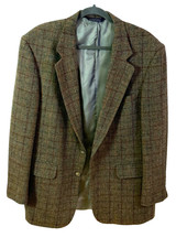 Vintage Lands End Harris Tweed Blazer Wool Donegal Tweed Pattern USA sz 42 R
