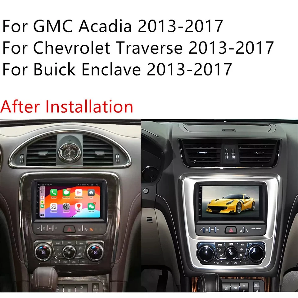 Rádio estéreo de carro Android 14 GPS Apple Carplay para 2013-2017 Chevrolet Traverse - Imagem 2 de 4