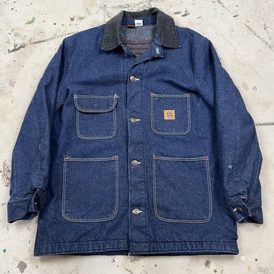 Vintage 70s Big Ben Denim Chore Jacket Barn Coat Blanket Lined Size 40R Workwear