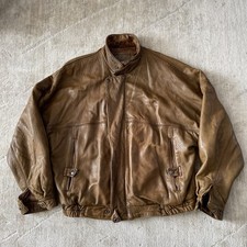 Expedition by Robert Comstock Jacket Men 44 Brown Leather Bomber Thinsulate