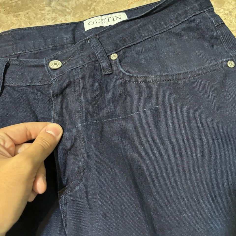 Jeans Gustin Para Hombre 34x32 Indigo X Indigo Ribete Superligero Denim Japonés EE. UU. Foto 3 de 4