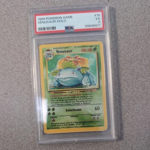 Pokemon Card Venusaur 015/102 Base Set Unlimited Holo PSA 5