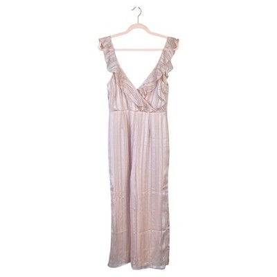 SHOW ME YOUR MUMU Bianca Jumpsuit Blush Pink Size Medium Romantic Ruffle Flirty
