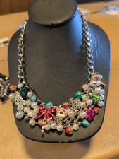 Betsey Johnson  Necklace Christmas Holiday charms bears candy snowflake NWT $148