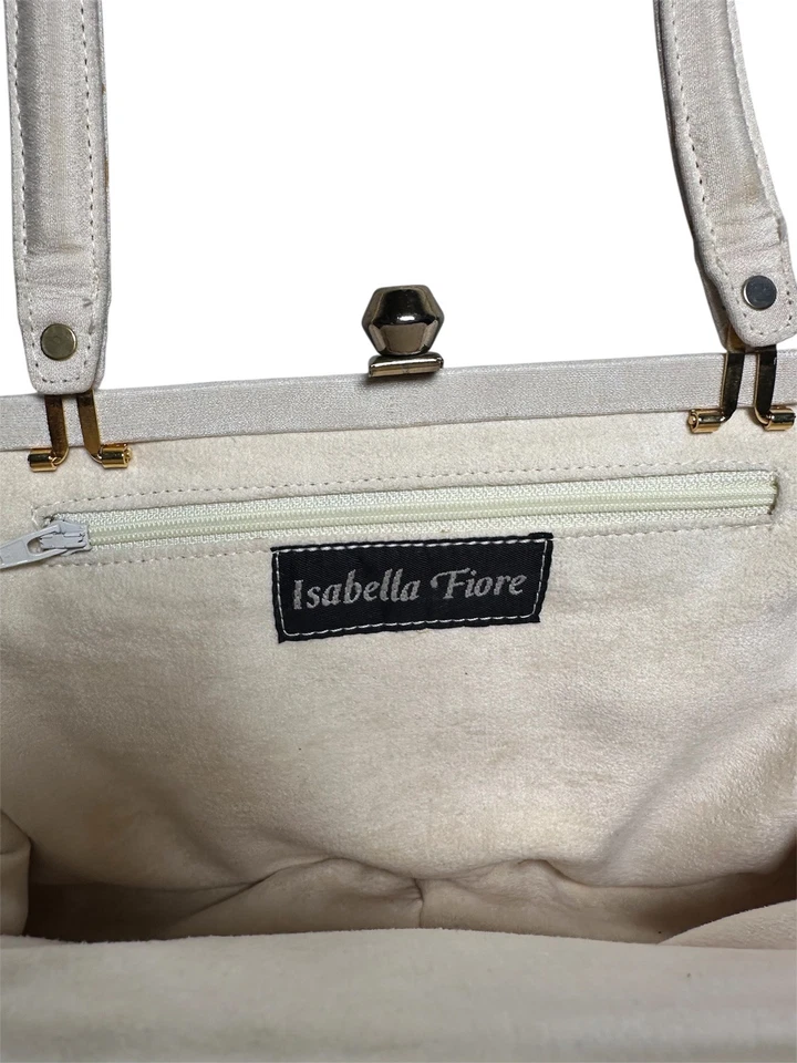 Exquisite vintage  ISABELLA FIORE Designer Bag -  Floral cream purse/handbag - Image 3 of 4