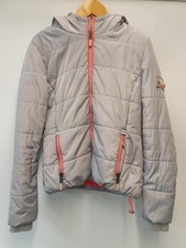 SUPERDRY Polar Sport Girls hooded jacket. Grey/Pink SIZE M. (Rees way)