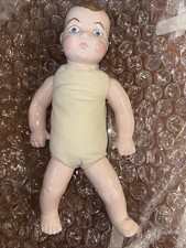 Creepy German 15 Inch Blue Eyes China Doll Porcelain Arms Legs Original Body