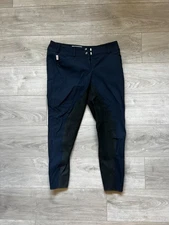 The Tailored Sportsman Navy Front Zip Breeches - Size 30,