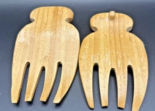 Salad Hands Claws Bamboo Salad Server Set of 2 Totally Bamboo Wooden READ