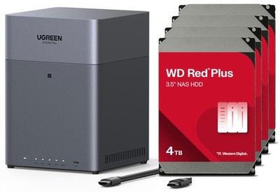 UGREEN NASync DH4300 Plus NAS System 4-Bay 16TB inkl. 4x WD WD40EFZZ NAS HDD ...