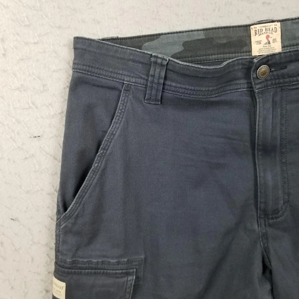 RedHead Cargo Shorts Mens 34 Gray Stretch Utility Outdoor Workwear Multi Pocket - Image 2 of 4